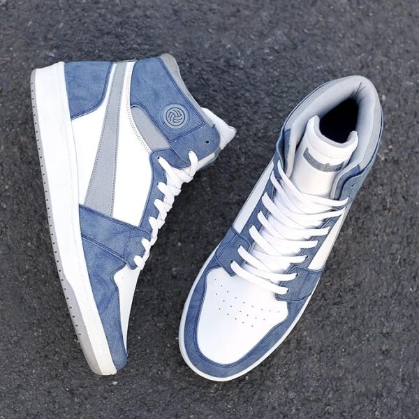 Men's Fashion Sneakers Lace-Up Trainers Basketball Style Walking Shoes - Image 3