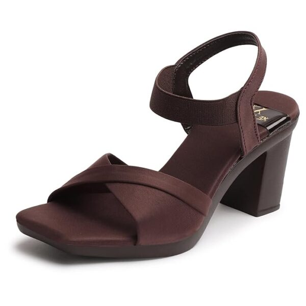 Women's Elegant Heels | Block Heel Sandals with Stretchable Straps - Image 3