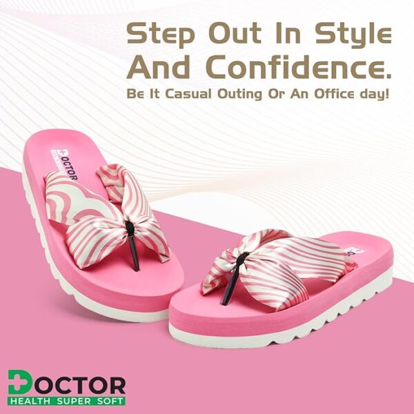 DOCTOR HEALTH SUPER SOFT Women's Classic Ultra Soft Flip Flops with Cushion Footbed for Adult | Comfortable & Light Weight | Stylish & Anti-Skid | Waterproof & Everyday Slip-on for Ladies - Image 2