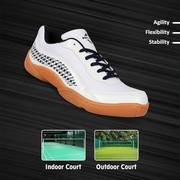 Nivia Flash 2.0 Badminton Shoes for Men | Your Go-to Shoe for Pickleball, Padel, and All Court Sports | Badminton Sports Shoes | (Blue/White/Sky Blue) - Image 4