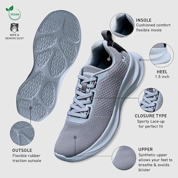 Neeman's Cloud Knit Sneakers for Men | Lightweight, Breathable & Supportive | Recycled Knit Upper with Cushioned Insole & Flexible EVA Sole - Image 3